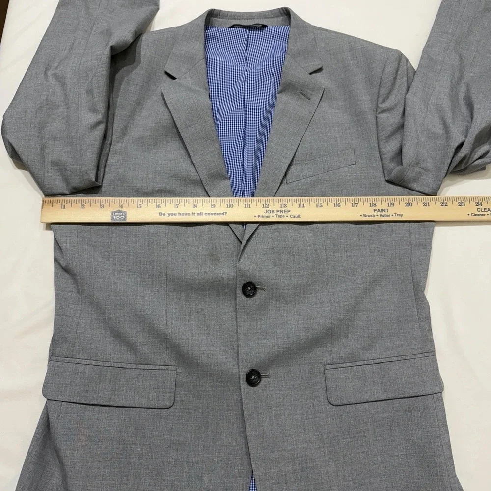 Banana Republic‎ Tailored Fit Blazer 42R Gray Sport Coat Gingham Lined